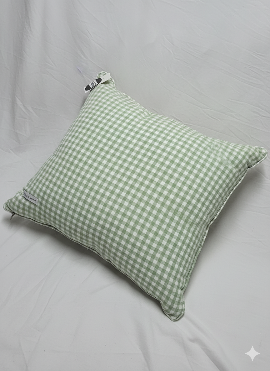 Gingham Green Decorative Pillow
