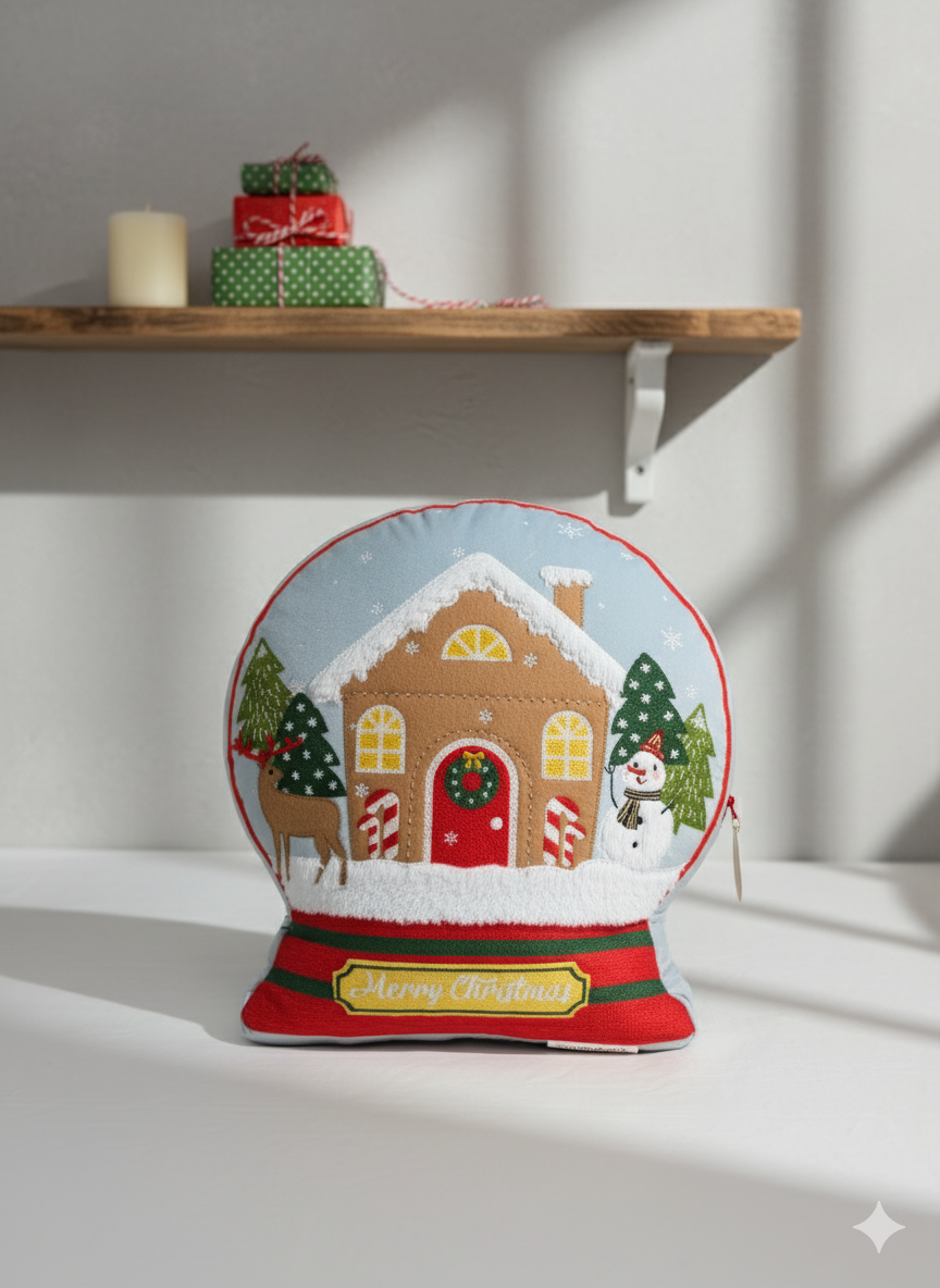 Christmas Gingerbread House Decorative Pillow